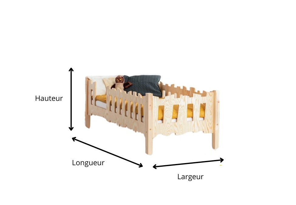 Schéma du lit en bois LEON